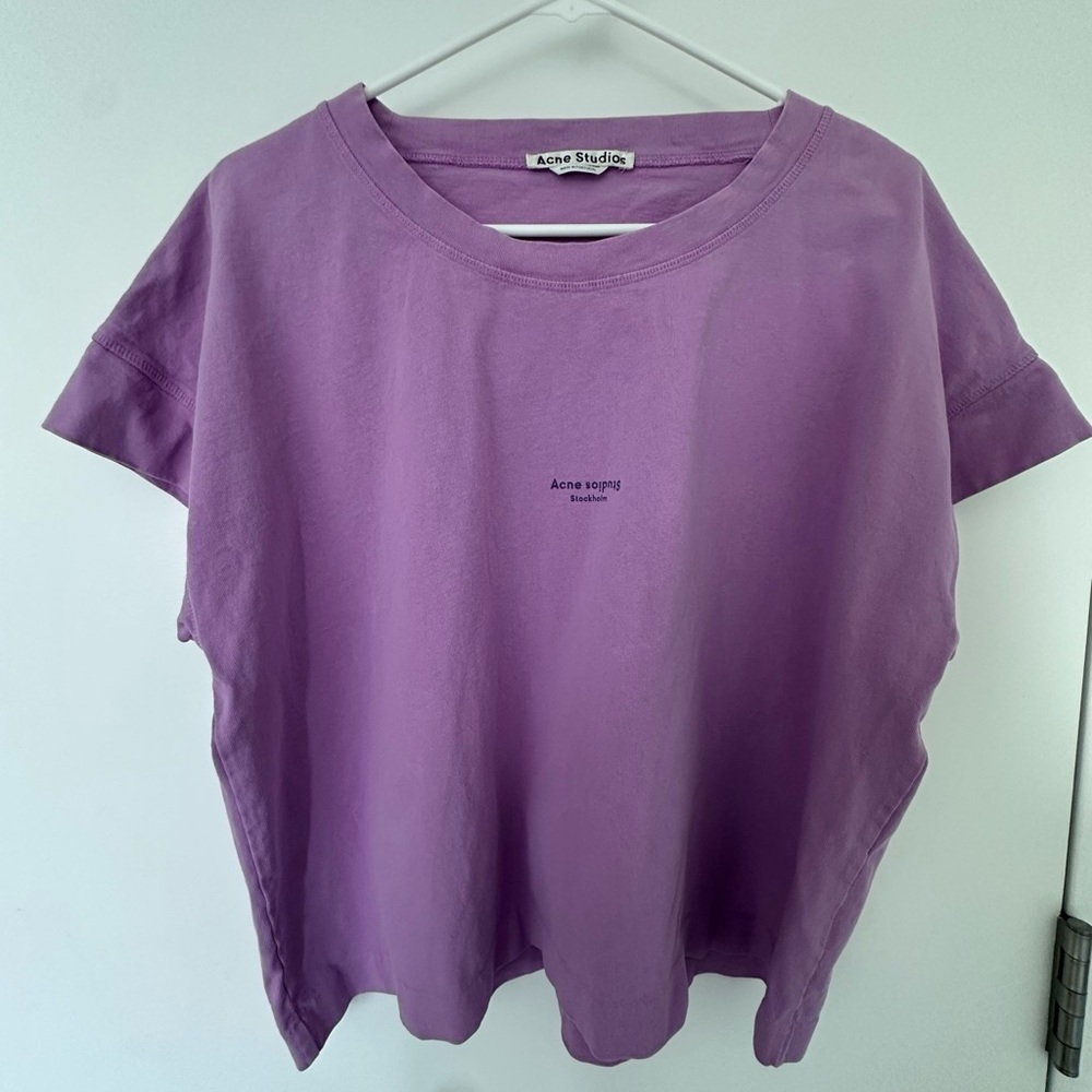 Acne Studios Purple Women's Cropped Top T-shirt